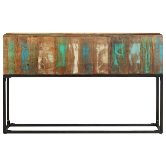 Mesa Consola De Madera Maciza Reciclada 120x30x75 Cm_0