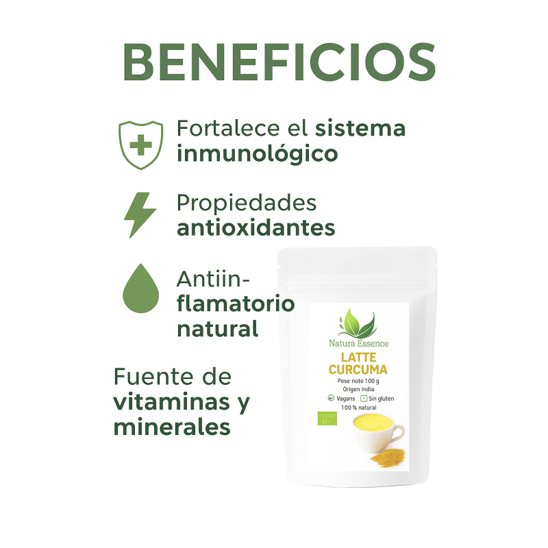 Cúrcuma Chai Latte Eco 100g – Mezcla Natural Con Cúrcuma, Coco Y Especias Ecológicas | Antiinflamatorio Natural_2