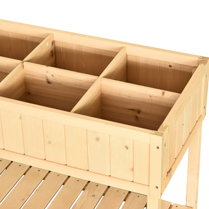 Outsunny Huerto Urbano Elevada De Madera Con Estante 120x60x81 Cm Natural_4