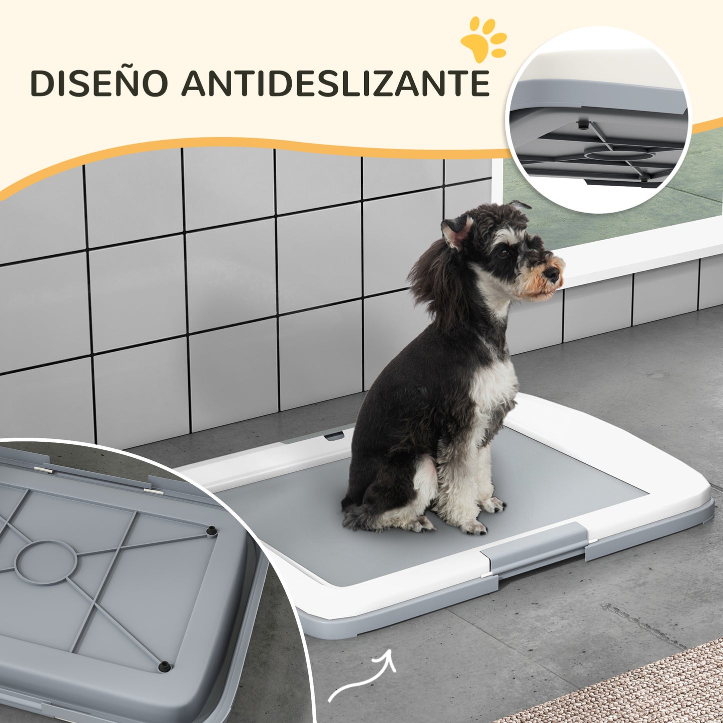 Pawhut Inodoro Para Perros Con Bandeja Para Exterior E Interior 63x48,5x6cm Gris_3