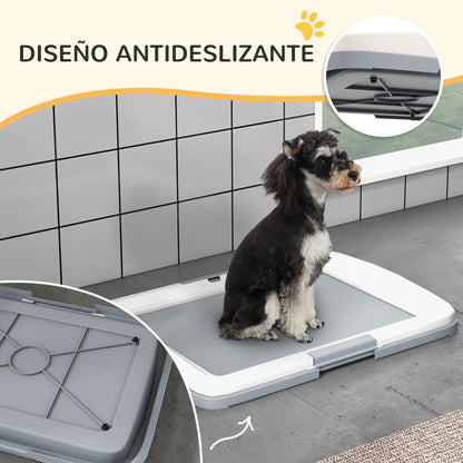 Pawhut Inodoro Para Perros Con Bandeja Para Exterior E Interior 63x48,5x6cm Gris_3