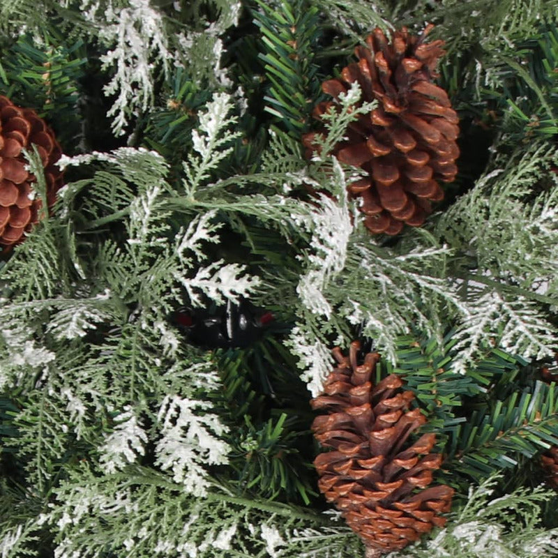 Vidaxl Árbol De Navidad Con Luces Y Piñas Pvc Pe Verde 120 Cm_4