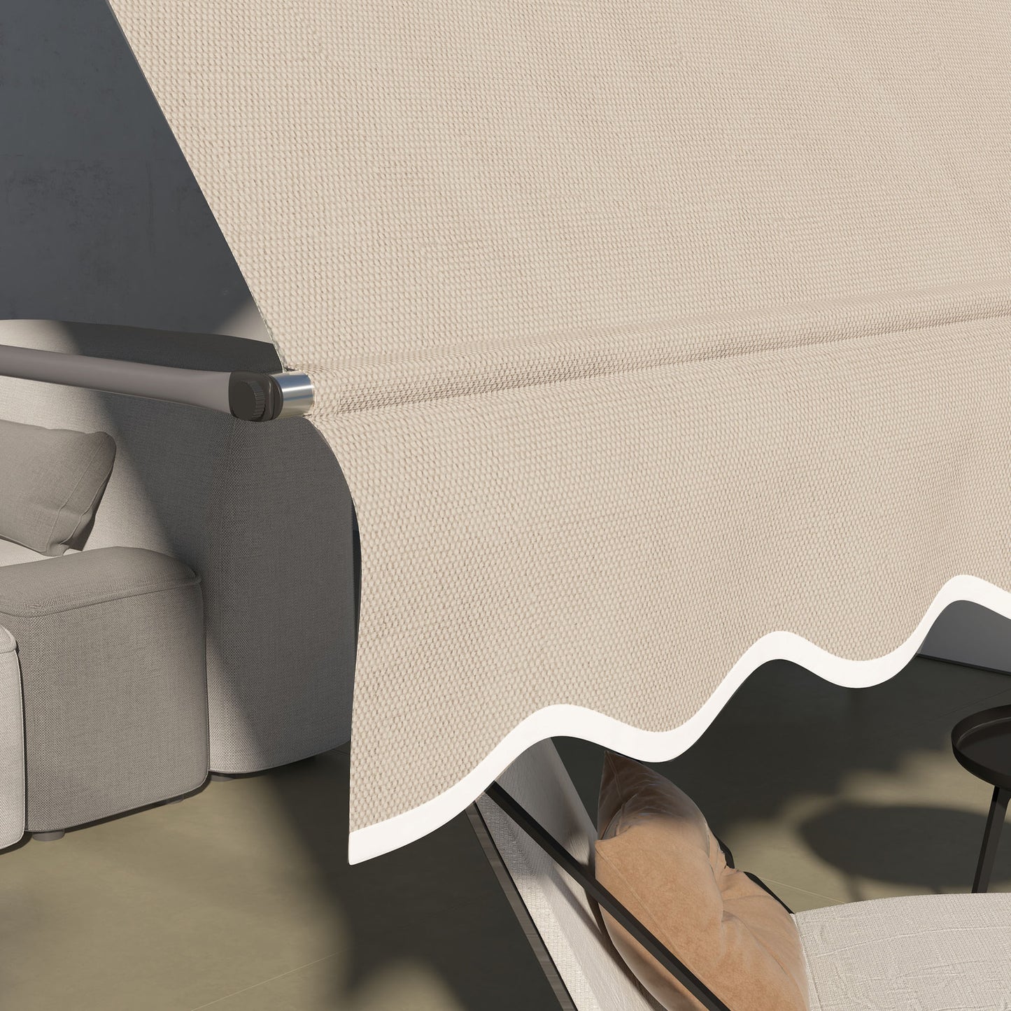 Outsunny Toldo Manual Retráctil 3,5x1,2 M Altura Ajustable 210-300 Cm Arena_3