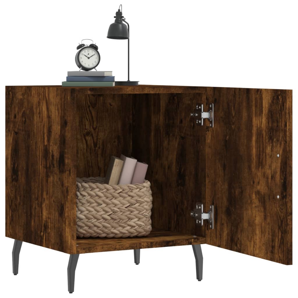 Mesitas Noche 2 Uds Madera Ingeniería Roble Ahumado 40x40x50 Cm_1