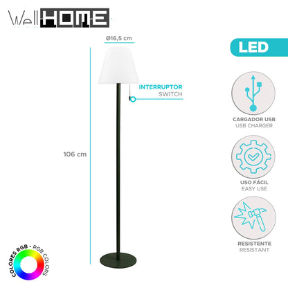 Well Home Lámpara Ø16,5x106cm Para Uso Exterior Recargable
