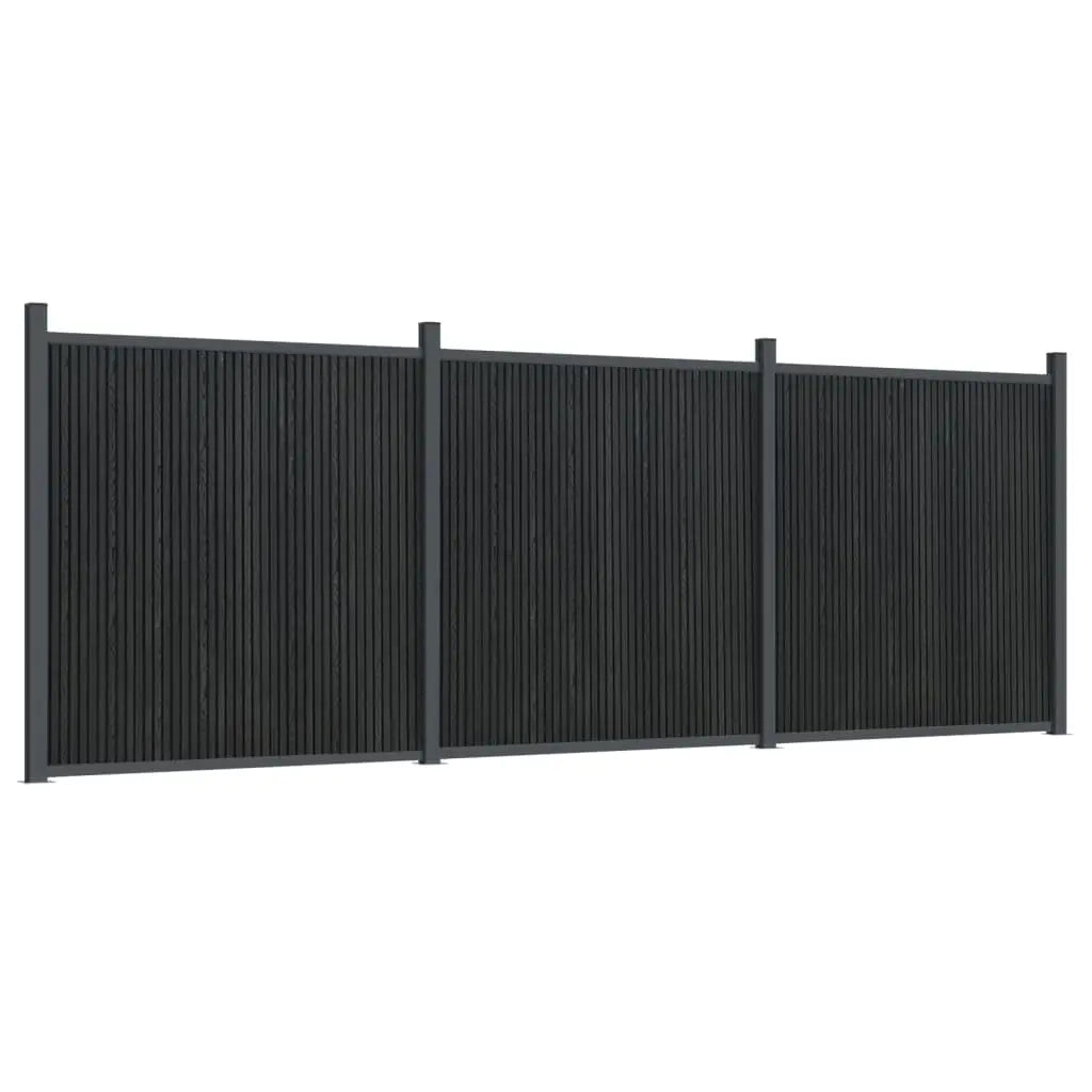 Panel De Valla Wpc Gris 526x186 Cm / Vetonek_1