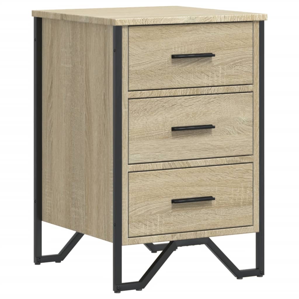 Mesita De Noche Madera De Ingeniería Roble Sonoma 40x41x60 Cm_0