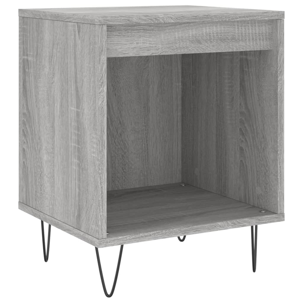Mesita De Noche Madera De Ingeniería Gris Sonoma 40x35x50 Cm_0