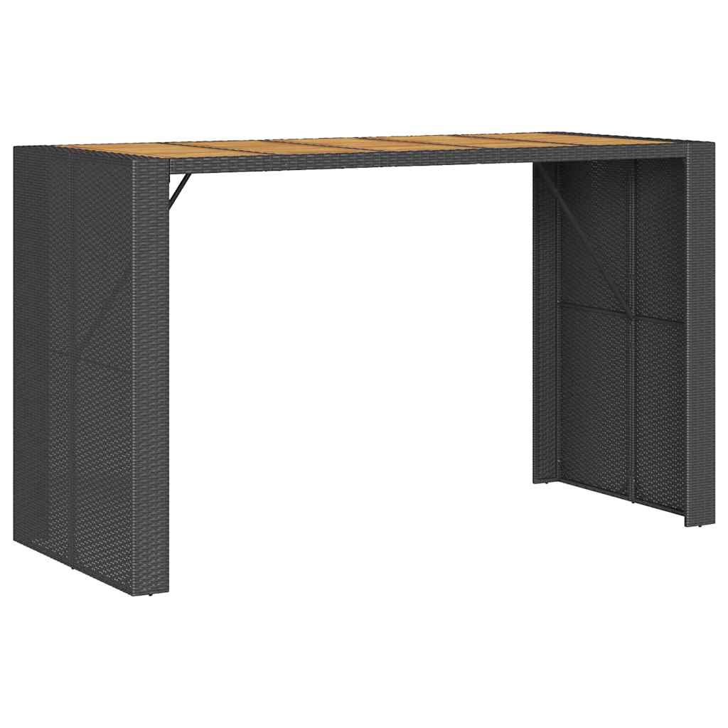 Set Bar Jardín Sin Cojines 5 Pzas Ratán Sintético Acacia Negro / Vetonek_5