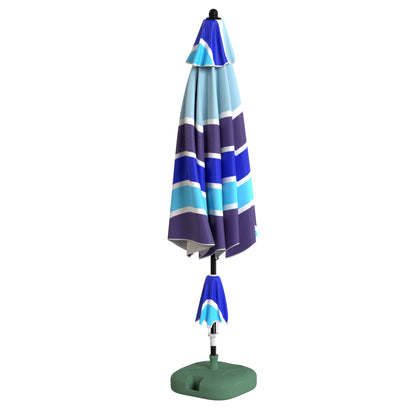 Outsunny Sombrilla De Playa Con Mesa Plegable Y Portavasos Ø198 Cm Inclinación_4
