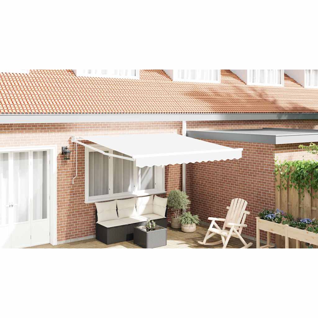 Toldo Retráctil Blanco 300 X 250 X 165 Cm Poliéster Y Metal_1