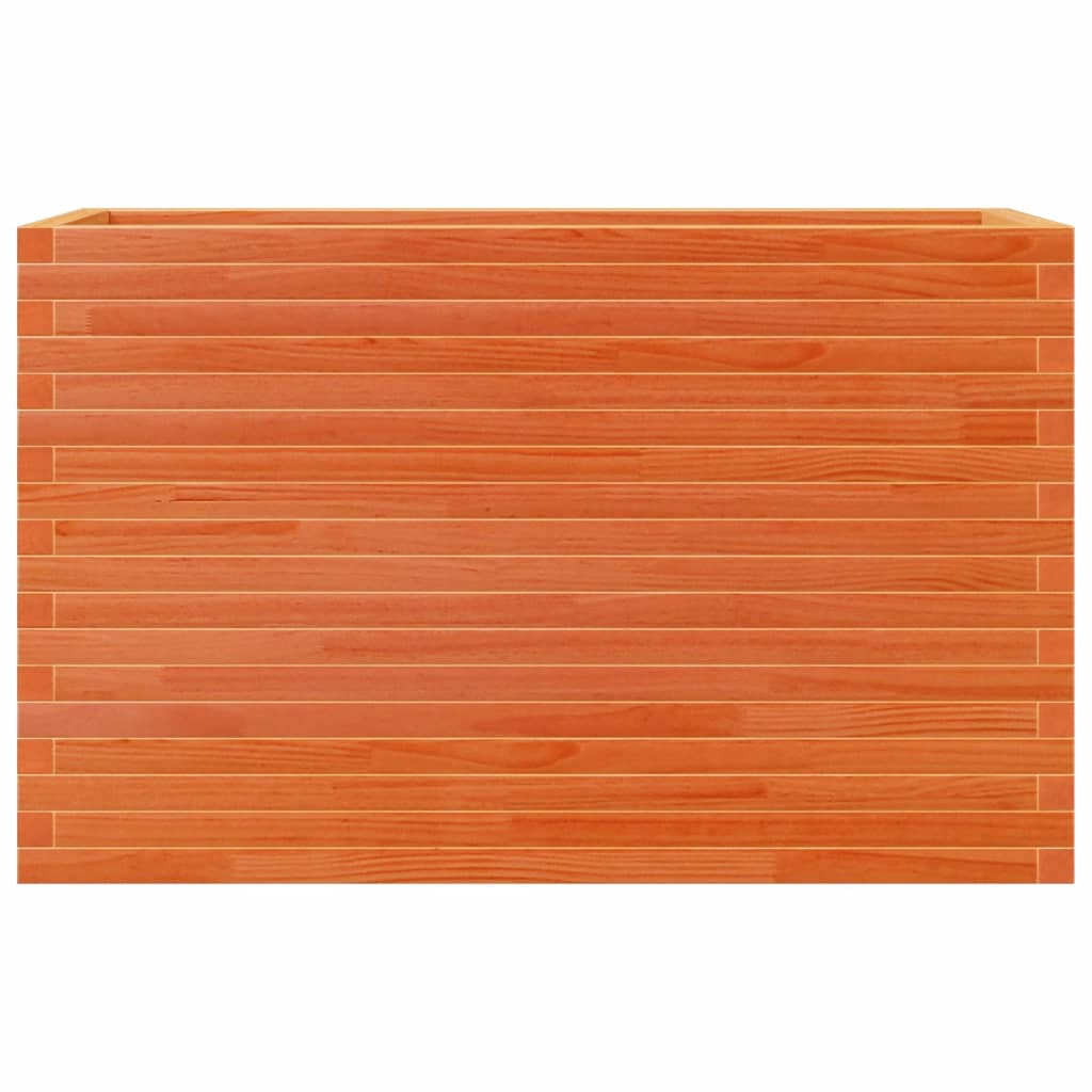 Jardinera Madera Maciza De Pino Marrón Cera 110x40x68,5 Cm_4