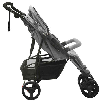Vidaxl Carrito Para Gemelos De Acero Gris Claro_2