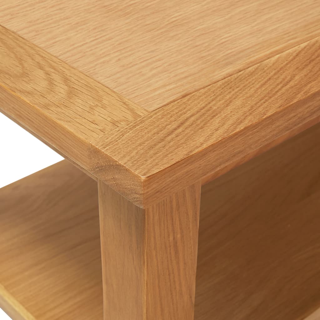 Mesa De Centro De Madera Maciza De Roble 110x55x40 Cm_3