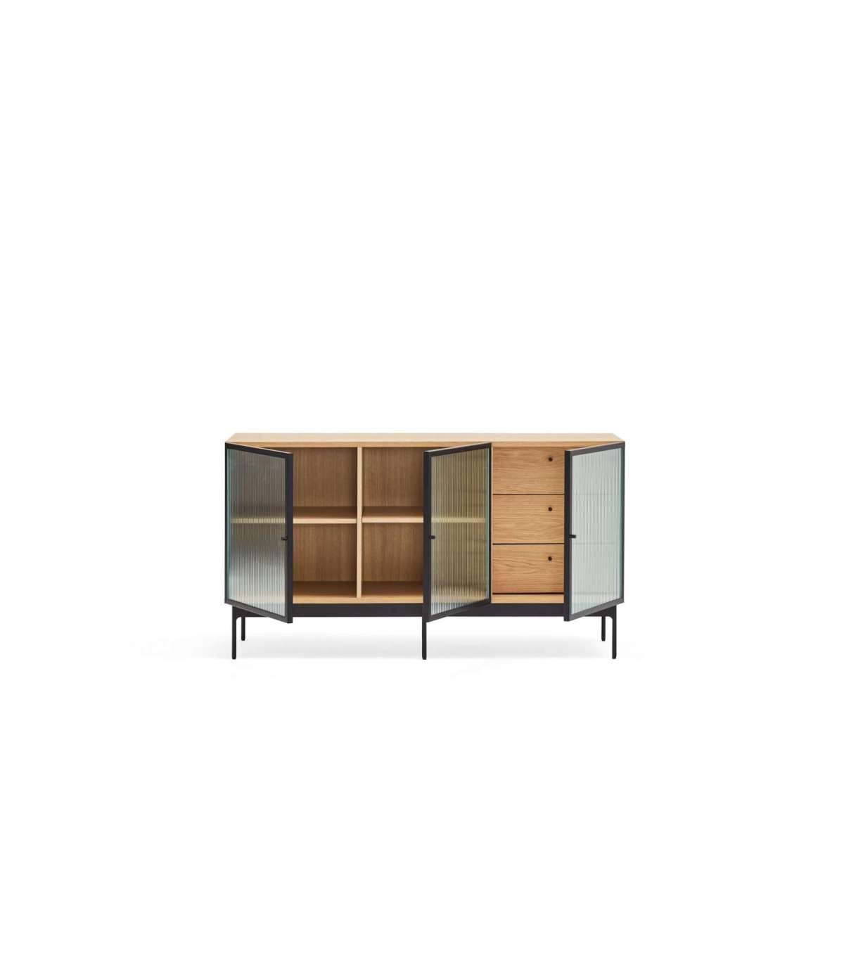 Mueble Aparador Para Comedor Modelo Blur 3 Puertas 3 Cajones Acabado Roble, 45cm(ancho) 7_3