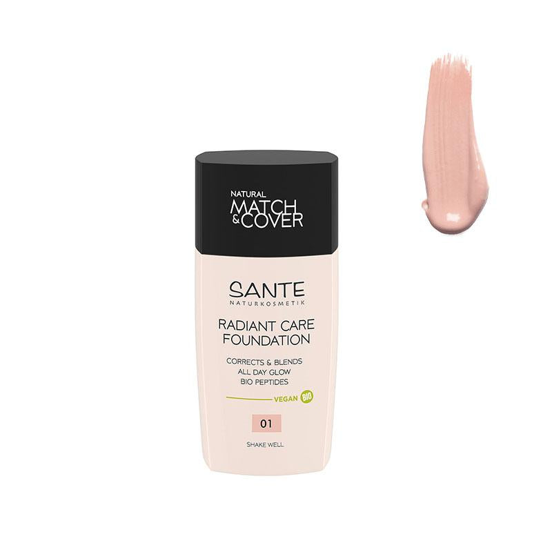 Maquillaje fluido radiant care 01 Warm Ivory, Sante 30 ml