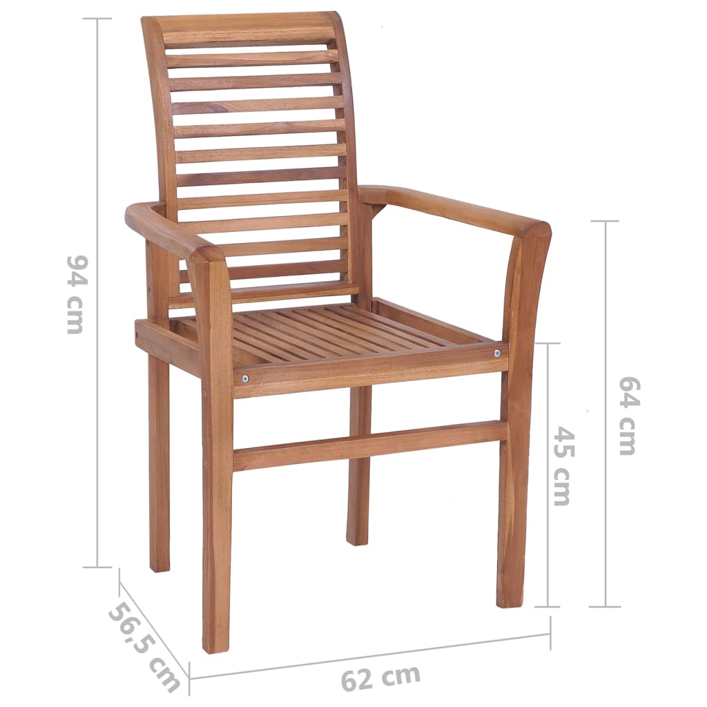 Vidaxl Sillas De Comedor 6 Uds Madera Teca Con Cojines Verde Brillante_2