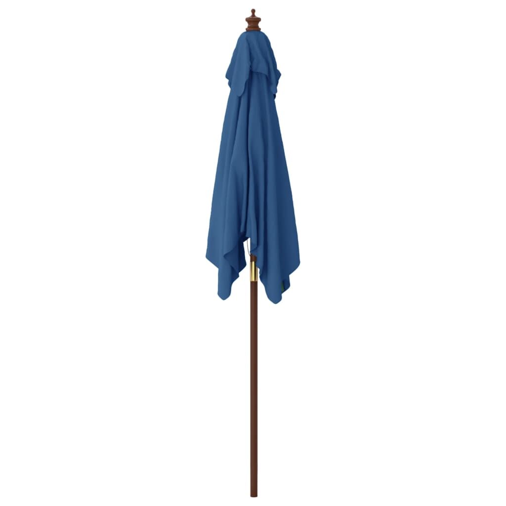 Vidaxl Sombrilla De Jardín Poste De Madera Azul Azure 198x198x231 Cm_3