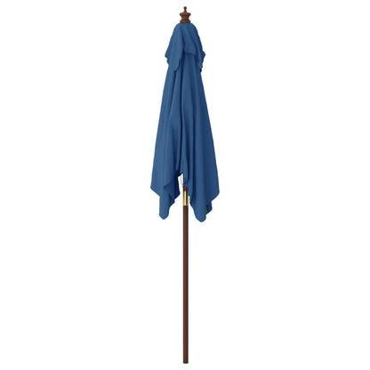 Vidaxl Sombrilla De Jardín Poste De Madera Azul Azure 198x198x231 Cm_3