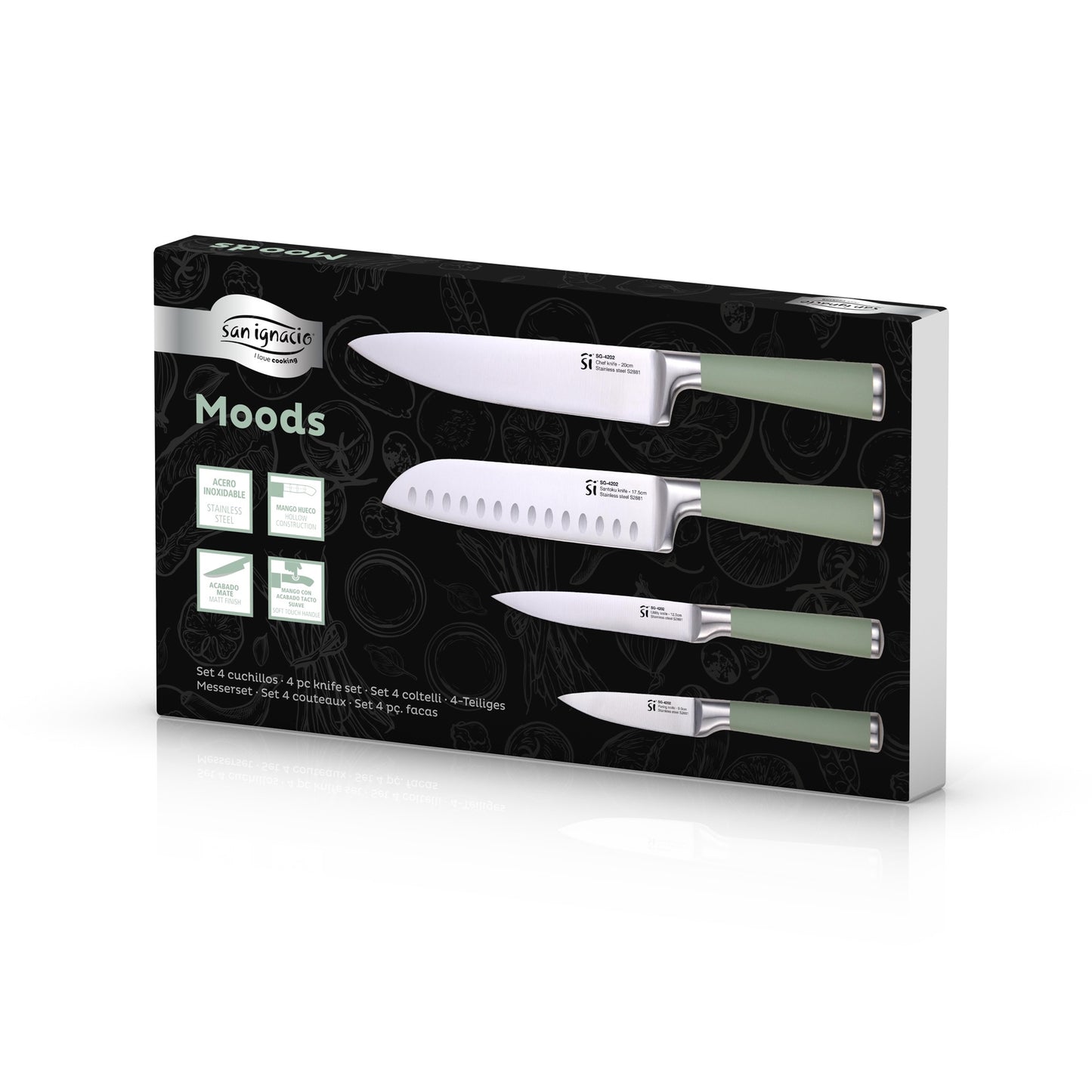 Juego De 4 Cuchillos Acero Inoxidable Moods San Ignacio