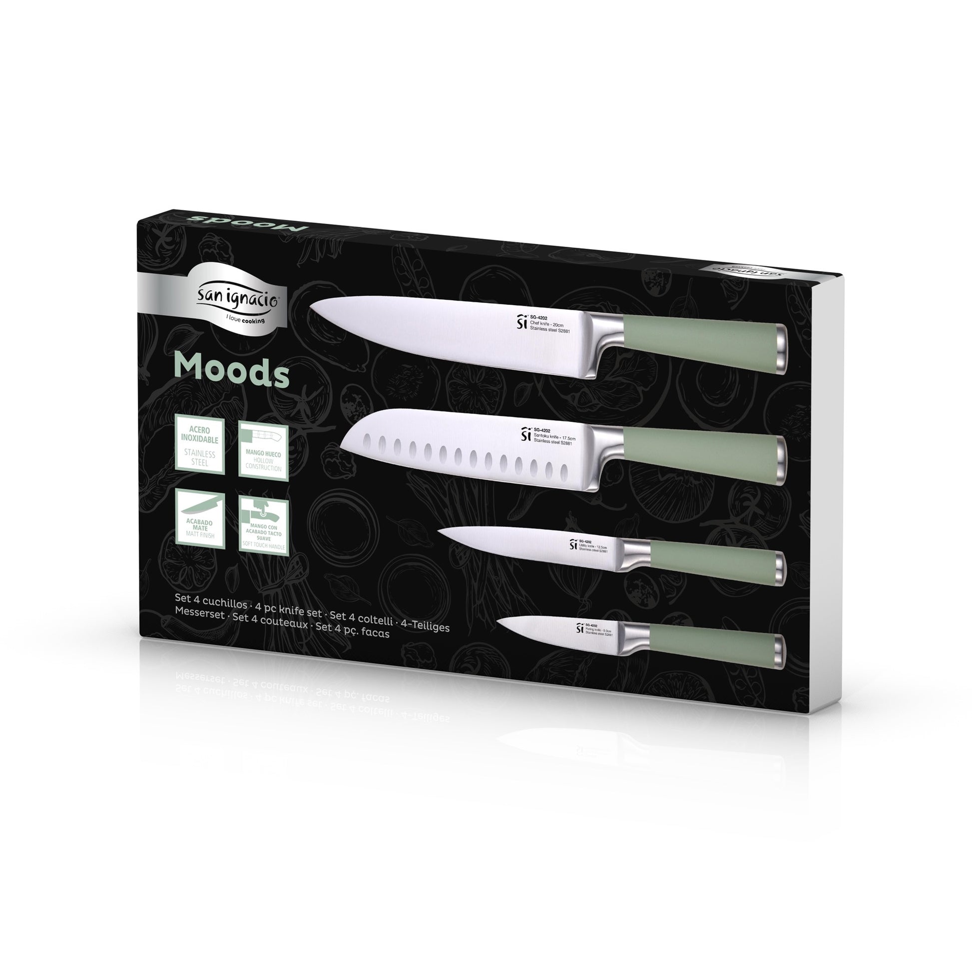 Juego De 4 Cuchillos Acero Inoxidable Moods San Ignacio