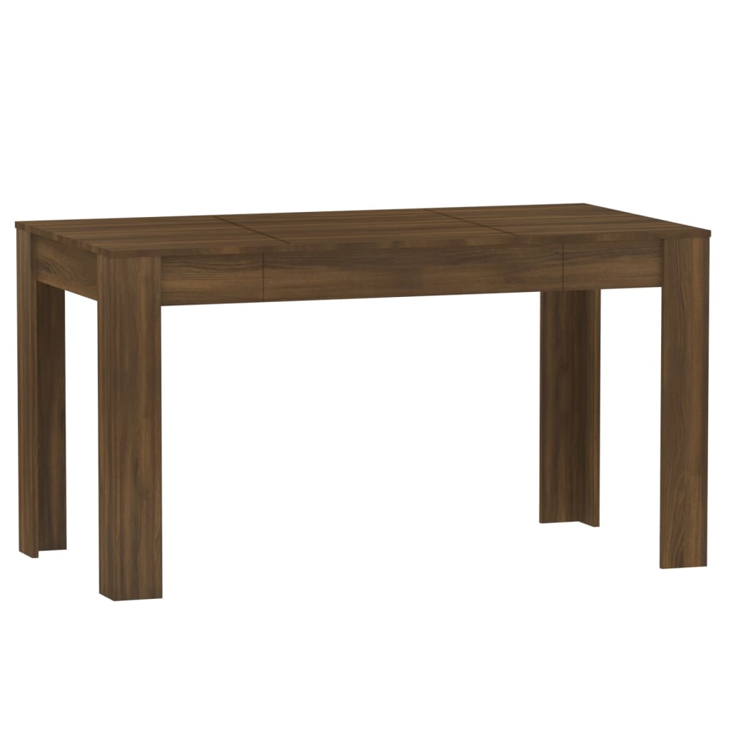 Mesa De Comedor Madera Contrachapada Roble Marrón 140x74,5x76 Cm_0
