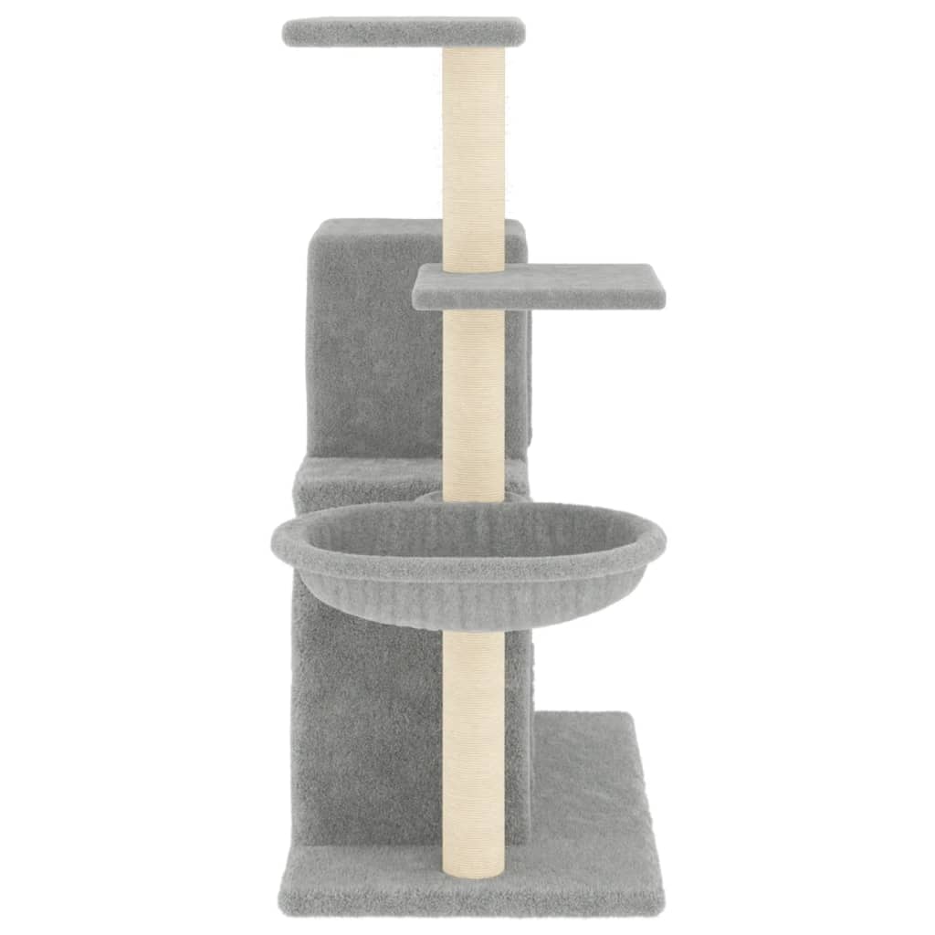 Rascador Para Gatos Con Postes De Sisal Gris Claro 83 Cm_3