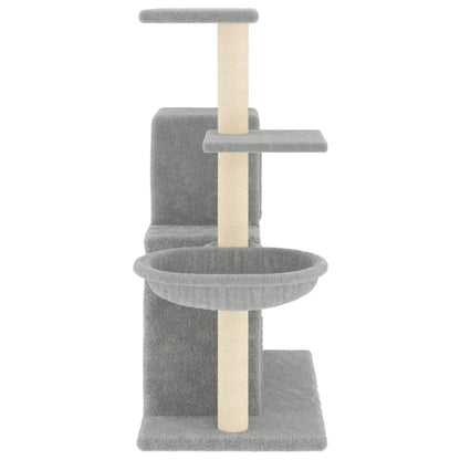 Rascador Para Gatos Con Postes De Sisal Gris Claro 83 Cm_3