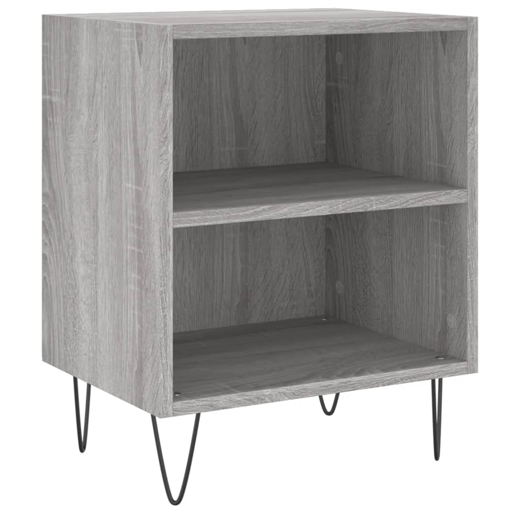 Mesita De Noche 2 Uds Madera Ingeniería Gris Sonoma 40x30x50 Cm_2