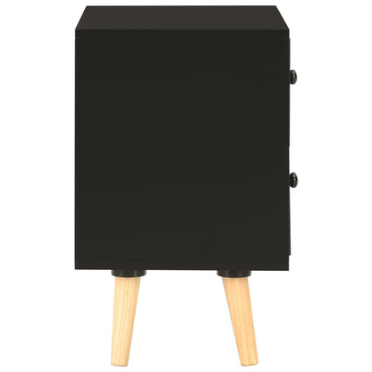 Mesitas De Noche 2 Unidades Madera Maciza Pino Negro 40x30x50cm_3