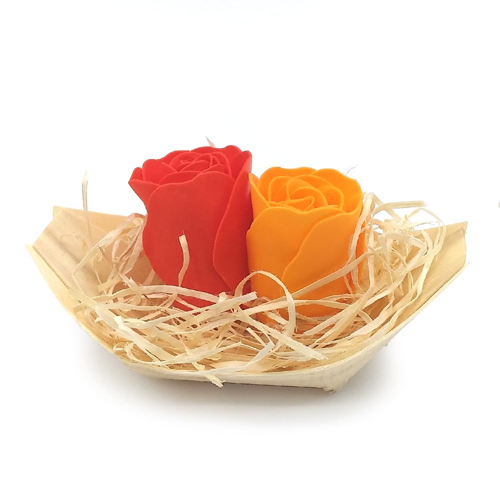 50 Barcas Con Flores Para Regalo Invitados (naranja) - Rosas De Jabón Para Baño Aromático. Detalle Original Para Eventos_4