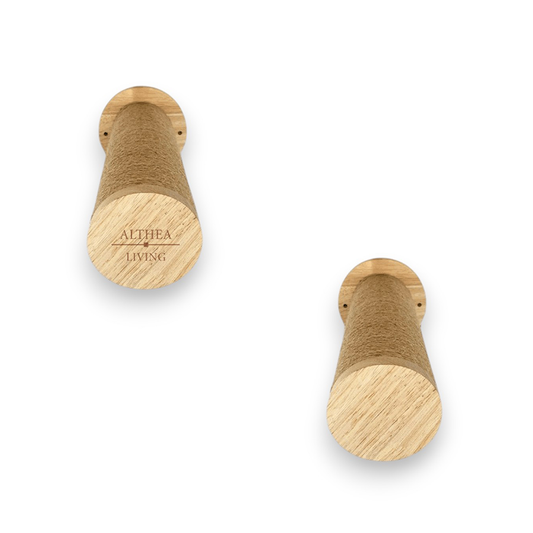 Estante De Escalada Para Gatos Coral Set De 2 Piezas Con Rascador De Yute Y Diseño Mural Althea Living 12.7x12.7x30cm_0