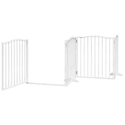 Vidaxl Puerta Para Perros Plegable 4 Paneles Madera Álamo Blanca 320cm_3