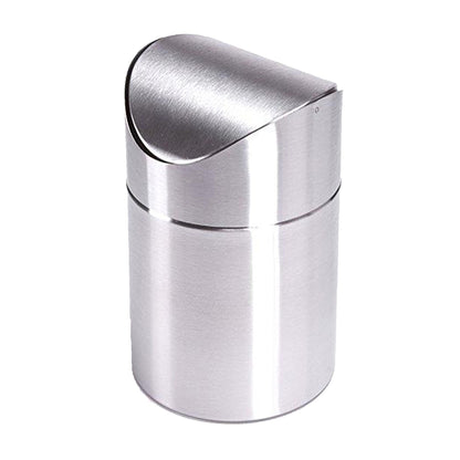 Cubo De Basura Msv Con Capacidad De 1,5 Litros De Acero Inoxidable Con Tapa 12 X 17 Cm.