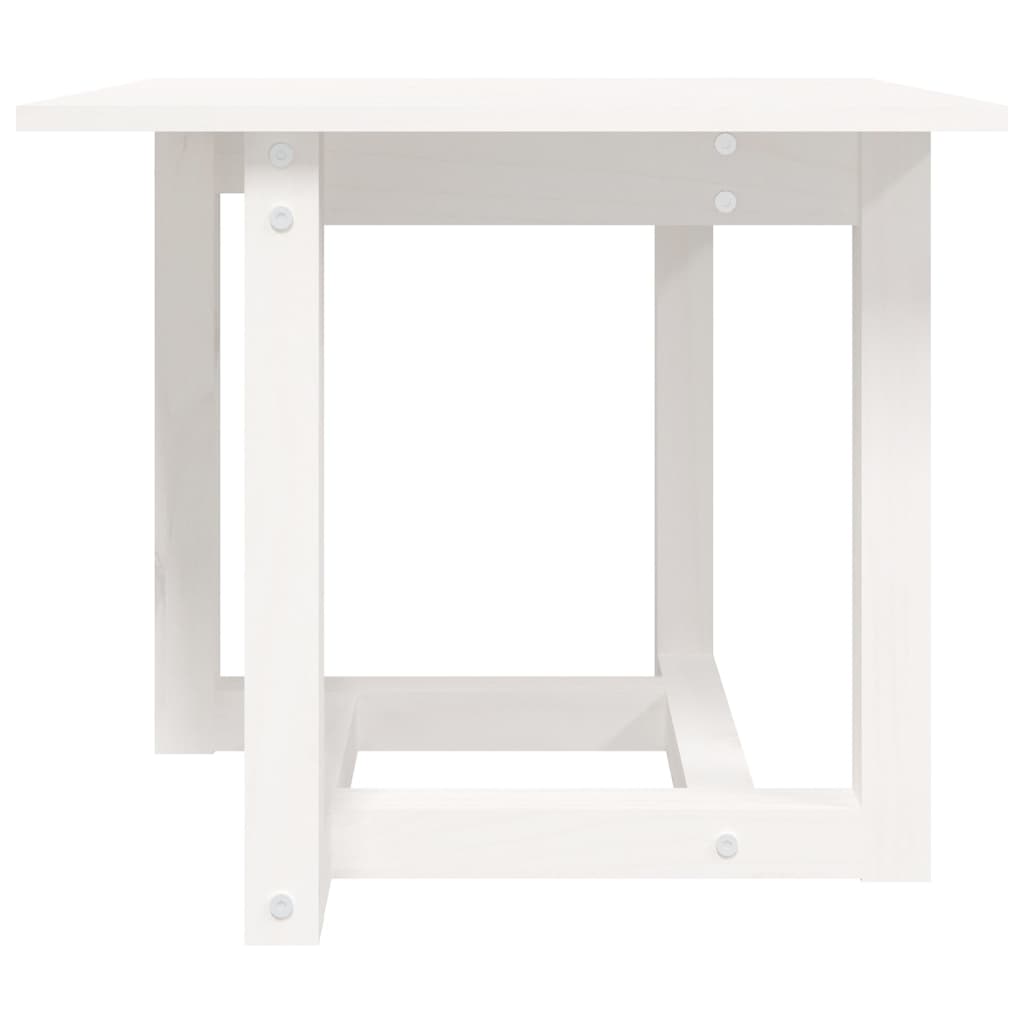 Mesa De Centro De Madera Maciza De Pino Blanca 50x50x45 Cm_1