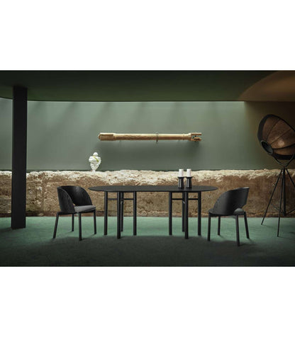 Mesa Ovalada Para Cocina O Comedor Modelo Junco Acabado Negro, 100cm(ancho) 75cm(alto) 200_1