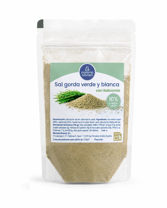 Sal Gorda Verde Y Blanca | Salicornia Y Sal Marina Virgen Bio | 10% Menos Sodio 50 g_0