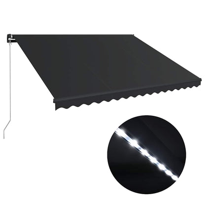 Toldo Retráctil Manual Con Led Gris Antracita 450x300 Cm_0