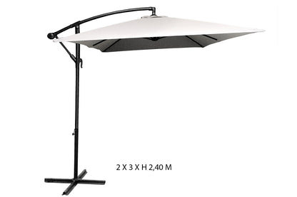 Sombrilla Offset Redondo 2x3acero Y Poliéster Gris Oscuro- Sombrilla - Mobiliario De Jardín_0