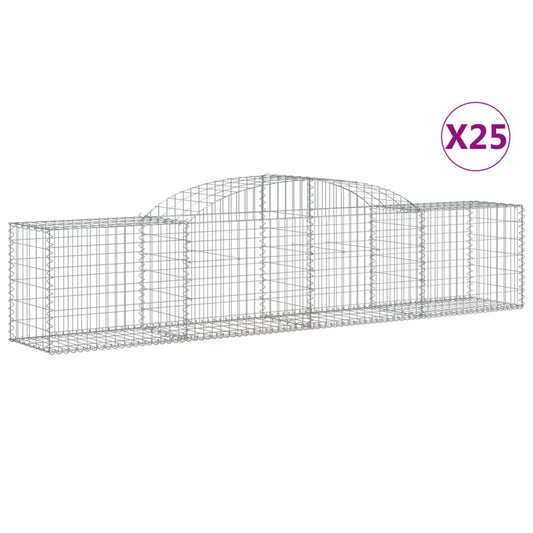 Cestas De Gaviones 25 Uds Forma De Arco Hierro 300x50x60/80 Cm_0