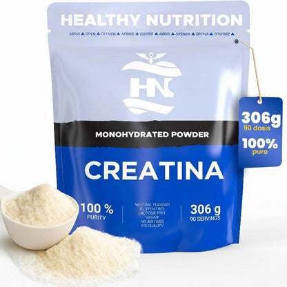 Creatina Monohidrato En Polvo 306g (90 Dosis) - Creatina Pura Sin Sabor - Suplemento Deportivo Para Masa Muscular_0