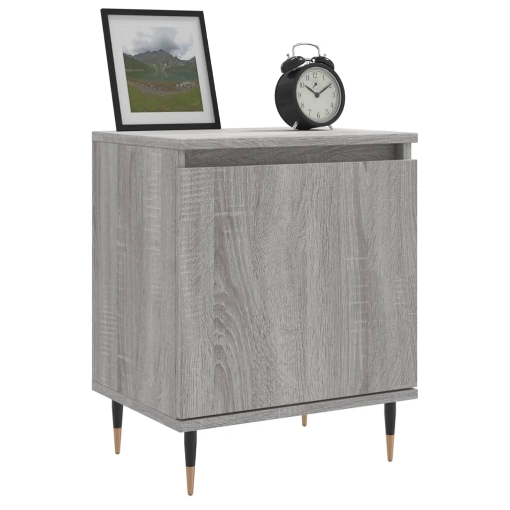 Mesita De Noche Madera De Ingeniería Gris Sonoma 40x30x50 Cm_1