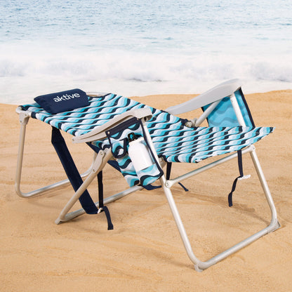 Aktive Silla De Playa Xl Plegable De Aluminio 5 Posiciones Con Asas Mochila Aruba_2