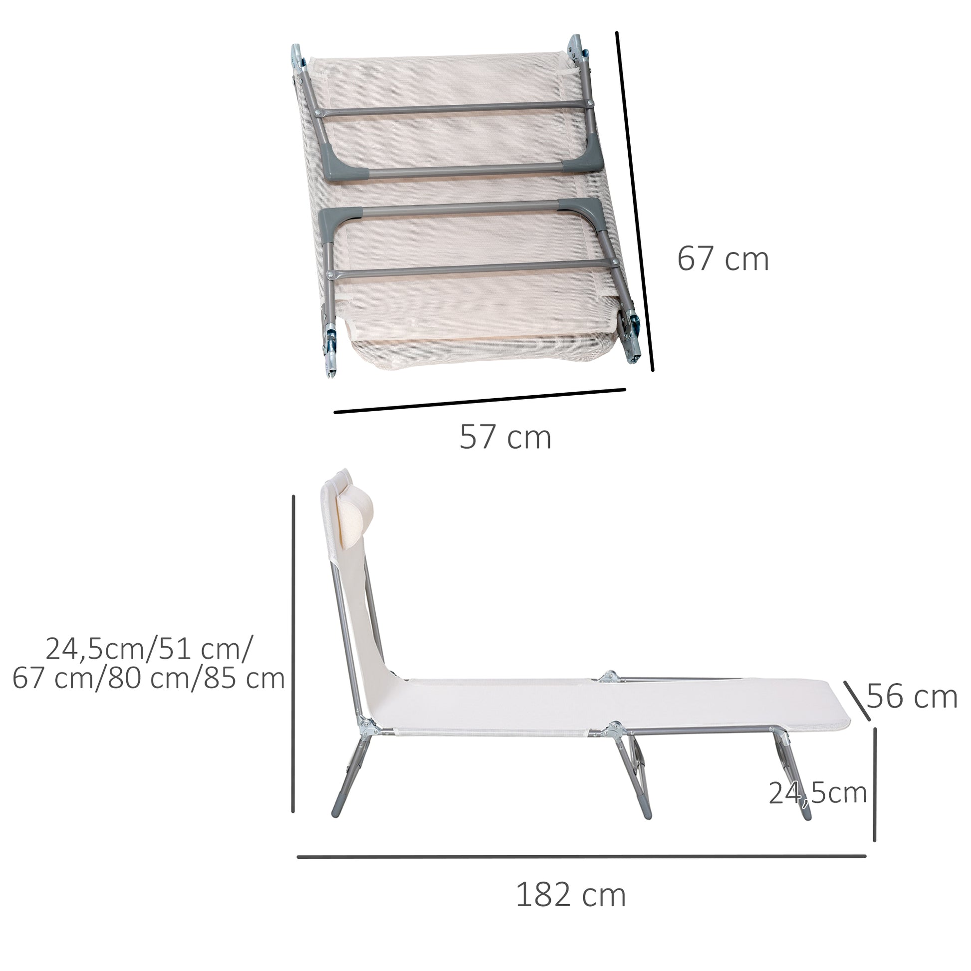 Outsunny Tumbona Plegable Y Reclinable Con Reposacabezas Y Respaldo Ajustable_2
