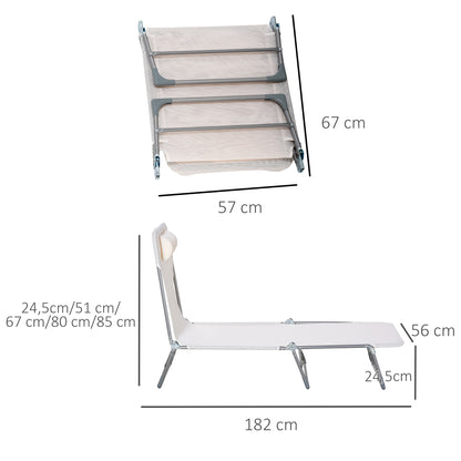 Outsunny Tumbona Plegable Y Reclinable Con Reposacabezas Y Respaldo Ajustable_2