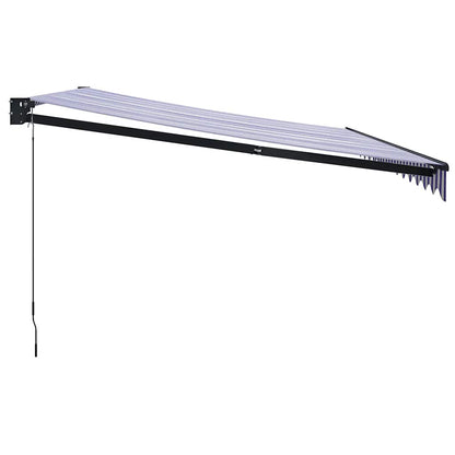 Toldo Retráctil Aluminio Y Tela Azul Y Blanco 4x3 M_3