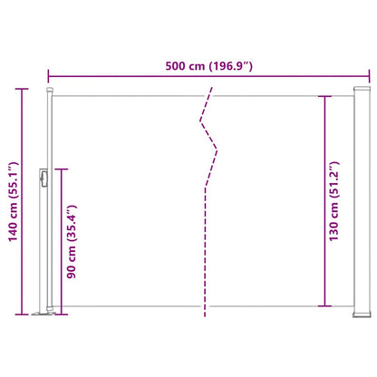 Vidaxl Toldo Lateral Retráctil De Jardín Negro 140x500 Cm_2