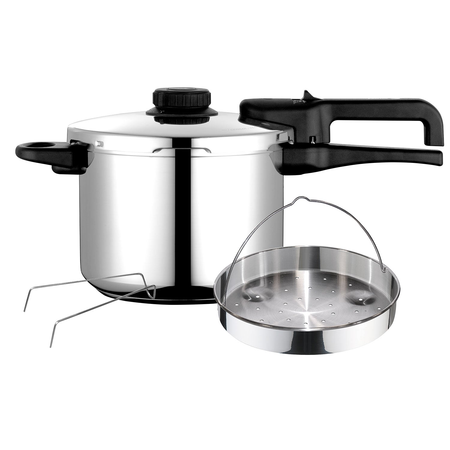 Olla A Presión 6 Litros, Inducción, Express Super Rápida, Acero Inoxidable 18/10, Todas Cocinas Fagor Dual Xpress 6 Plata_0