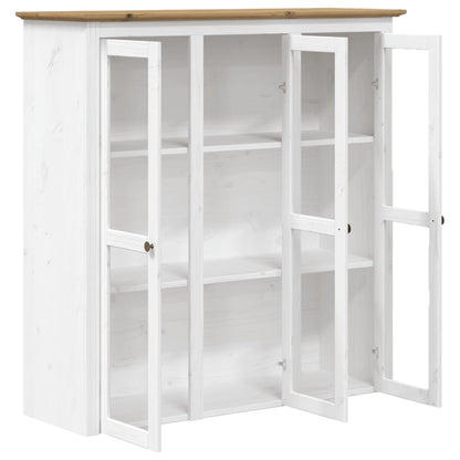 Armario Con Puertas De Vidrio Bodo Madera De Pino Blanco Marrón / Vetonek_2
