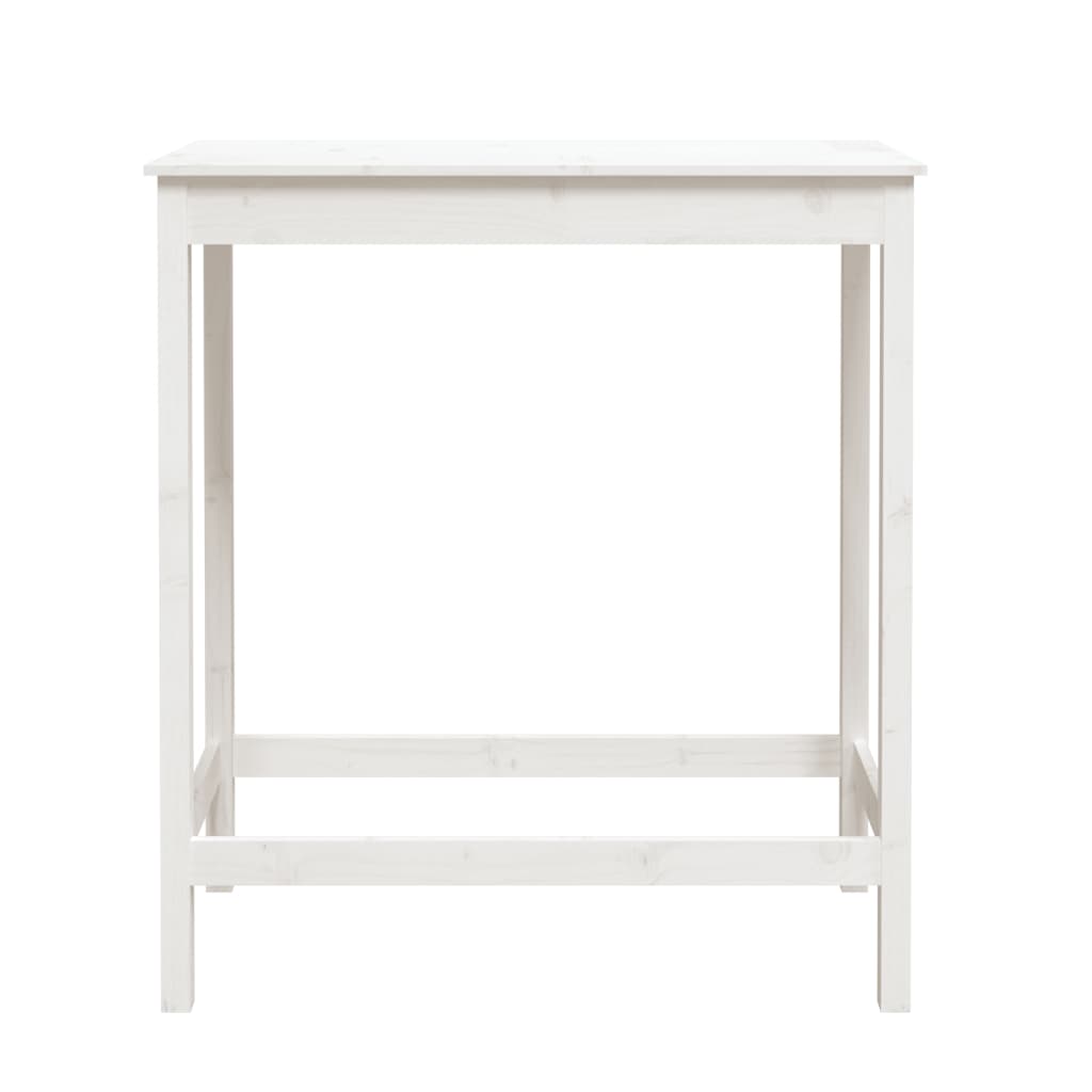 Mesa Alta De Bar Madera Maciza De Pino Blanco 100x50x110 Cm_3